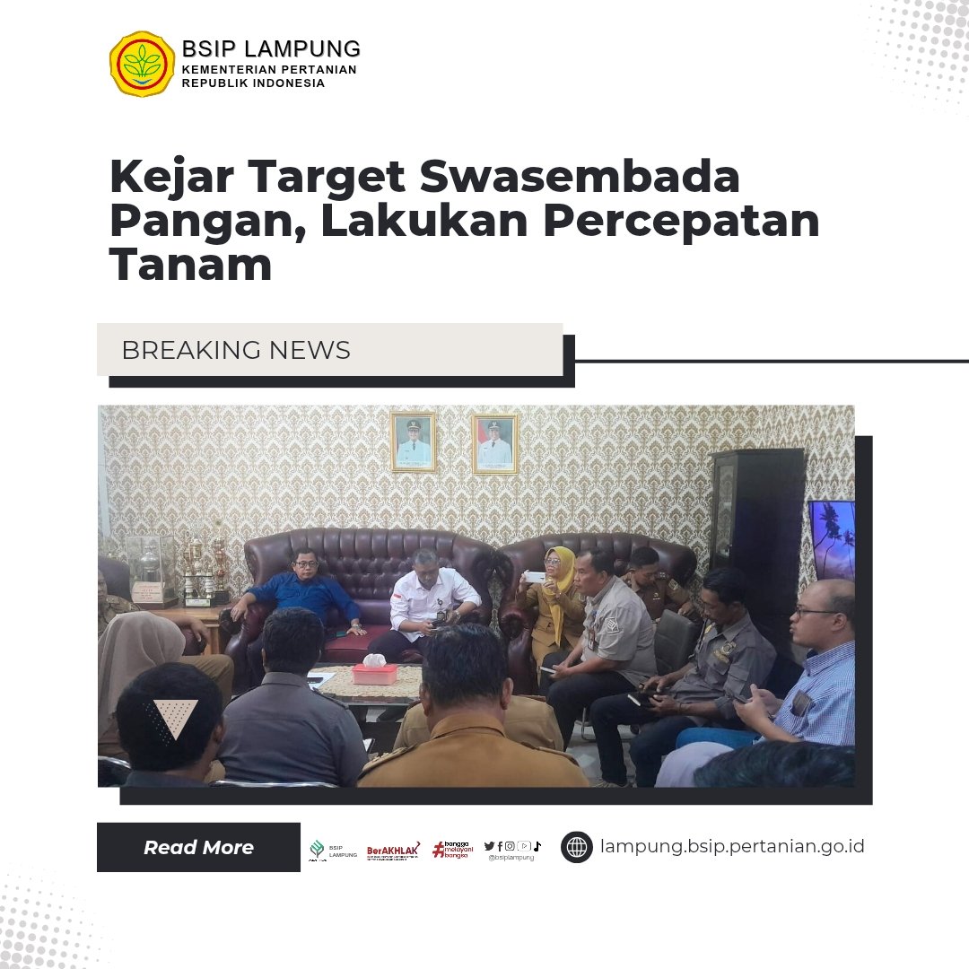 BrMPLampung's tweet photo. Tabikpun! 
Salam dari Bumi Lampung🙏

Kejar Target Swasembada Pangan, Lakukan Percepatan Tanam

#agrostandar
#PertanianBekerjaSepenuhHati
#sayaBSIP
#BSIP_KitaPastiLebihBaik https://t.co/GKLJBfOP9E