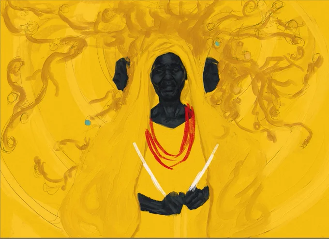 Trust the Process.Initial sketch for The Fates.Towards the middle of the painting, I realised I wanted to add 3 faces and the story came to me as I worked through it and felt my way. 