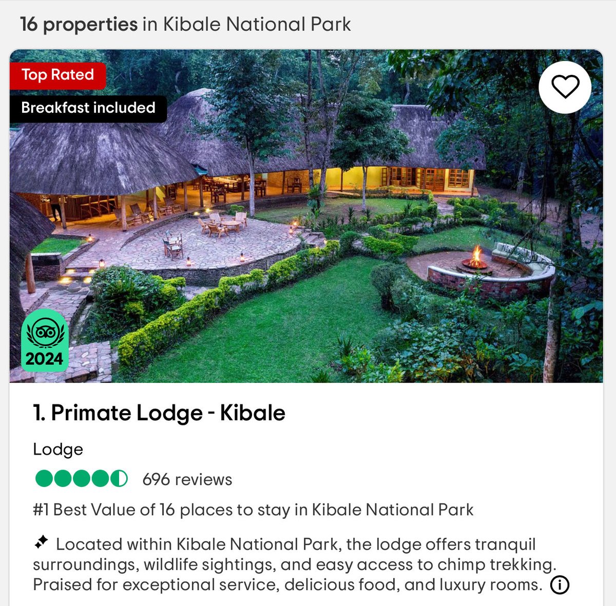 Amos Wekesa (@wekesa_amos) on Twitter photo Primate Lodge Kibale, Kibale national park
Ranked number one on TripAdvisor for Kibale national park.
Info@greatlakessafaris.com Primate Lodge Kibale, Kibale national park
Ranked number one on TripAdvisor for Kibale national park.
Info@greatlakessafaris.com