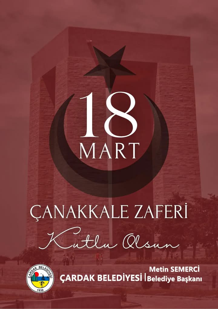 18 Mart Çanakkale Zaferi ve Şehitleri Anma Günü 
"Çanakkale geçilmez!" diyerek vatanı uğruna canını feda eden kahramanlarımızı rahmet, minnet ve saygıyla anıyoruz.
Bu toprakları bizlere emanet eden tüm şehitlerimizi ve gazilerimizi saygıyla yâd ediyoruz. Mekânları cennet olsun.