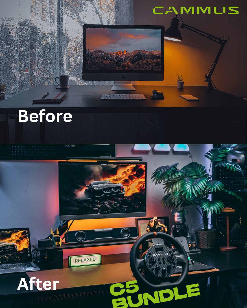 Cammuscammus's tweet photo. Sim Racing Anytime, Anywhere!
The CAMMUS C5 Bundle is the most portable and compact racing setup!
Race beyond your home – get your C5 bundle now!
🔗https://t.co/kZfnD5K2Vf
#SimRacing #PortableSimRacing #TravelFriendlyGaming #CammusC5 #WeAreSimRacing #CompactSetup #SimRacerOnTheGo https://t.co/1iGHKBhLBI