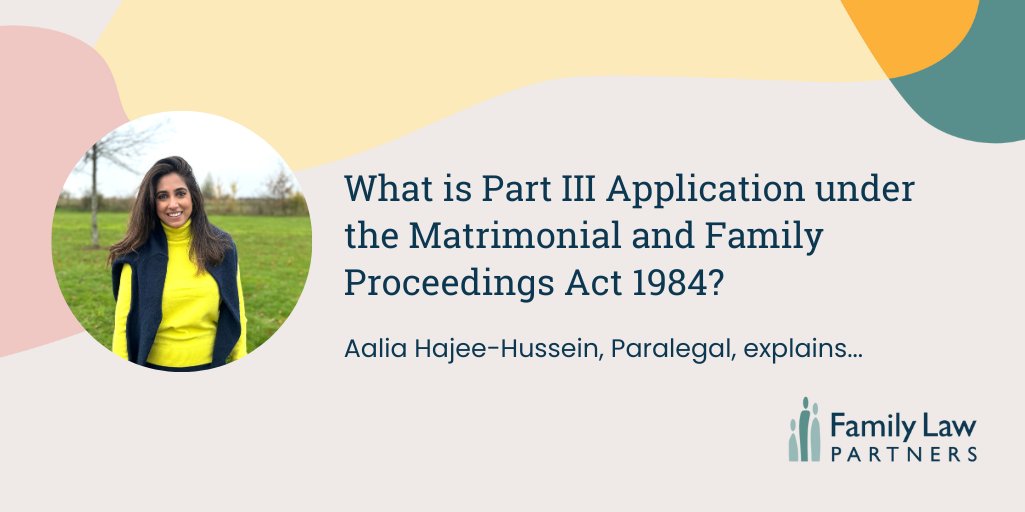 Aalia Hajee-Hussein explains Part III application, a crucial piece of legislation, which provides a legal framework for dealing with financial settlements in international divorce cases: familylawpartners.co.uk/blog/what-is-p…

#FamilyLaw #InternationalDivorce