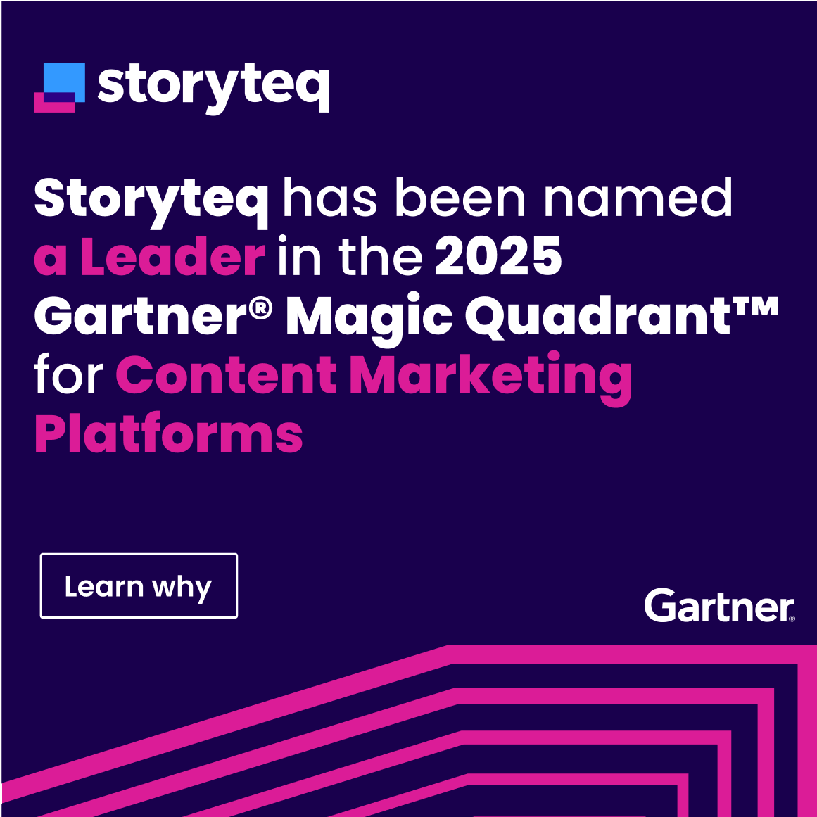We’re thrilled to announce that Storyteq has once again been named a Leader in the 2025 Gartner Magic Quadrant™ for Content Marketing Platforms (CMP)! 
 
 hubs.ly/Q03cfWRH0 
#Gartner #MagicQuadrant #Marketing #MarTech #CMP 
#CreativeAutomation #DAM