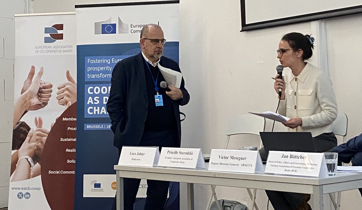 “#coopbanks have a strong role to play in the sovereignty of the EU. #coopbanks are here to stay, they are close to their members and customers and deeply rooted in the territories.” Priscille Szeradzki, EACB President and <a href="/CreditMutuel/">Crédit Mutuel</a>