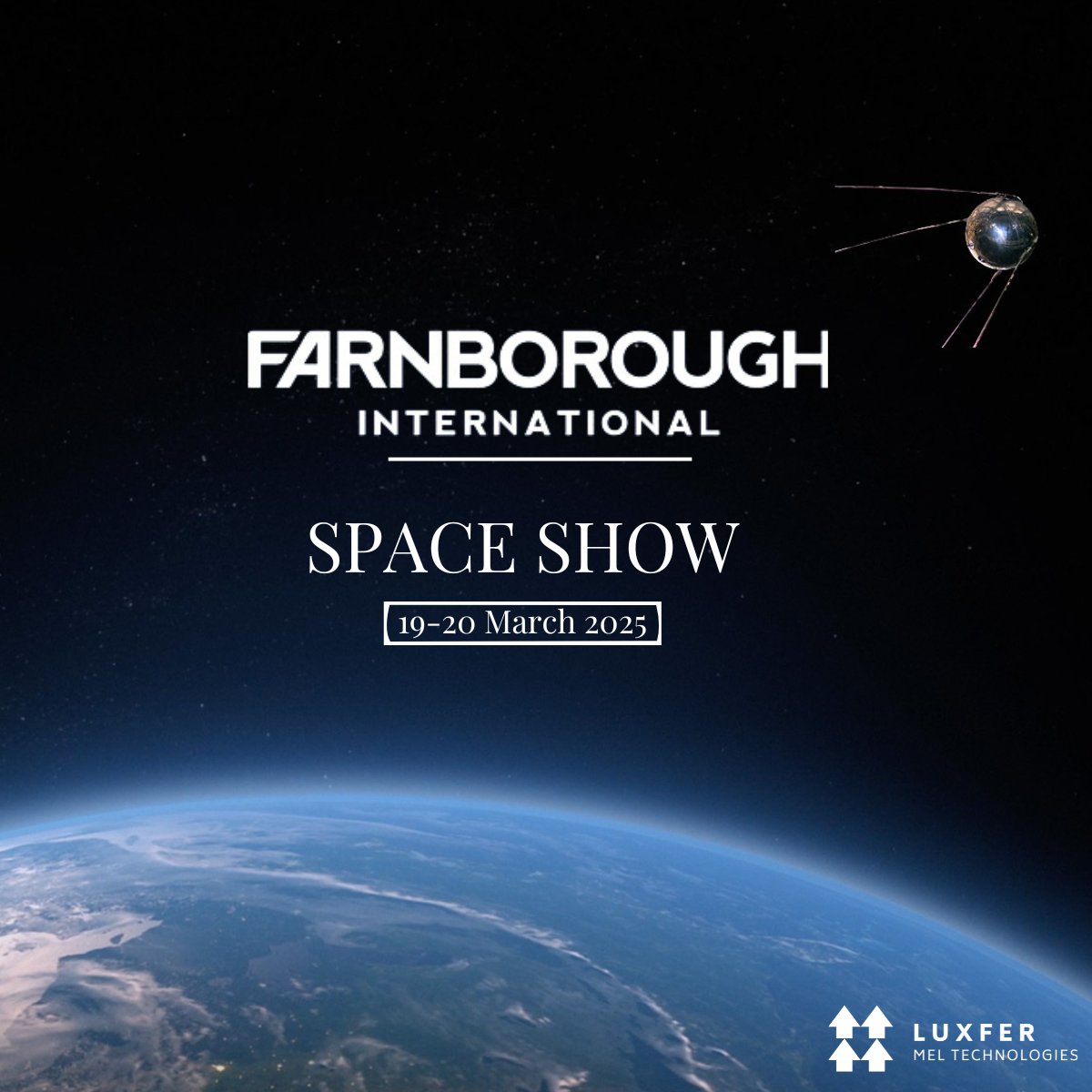 Luxfer MEL Technologies (@luxfermeltech) on Twitter photo Farnborough Space Show is happening This week!
š
March 19-20, 2024
š Farnborough, UK
š¹ Meet our experts and explore how Luxfer MEL Technologiesā advanced materials are supporting next-gen space exploration.
Meet us : luxfermeltechnologies.com/events/fiss-20ā¦
#Luxfer #FarnboroughSpaceShow2025 Farnborough Space Show is happening This week!
š
March 19-20, 2024
š Farnborough, UK
š¹ Meet our experts and explore how Luxfer MEL Technologiesā advanced materials are supporting next-gen space exploration.
Meet us : luxfermeltechnologies.com/events/fiss-20ā¦
#Luxfer #FarnboroughSpaceShow2025
