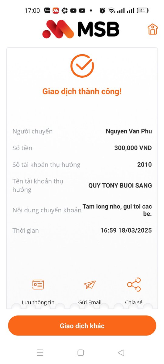 Gửi tới các bé, tiền hoa hồng mình mới nhận được từ thử thách bán combo dầu gội.