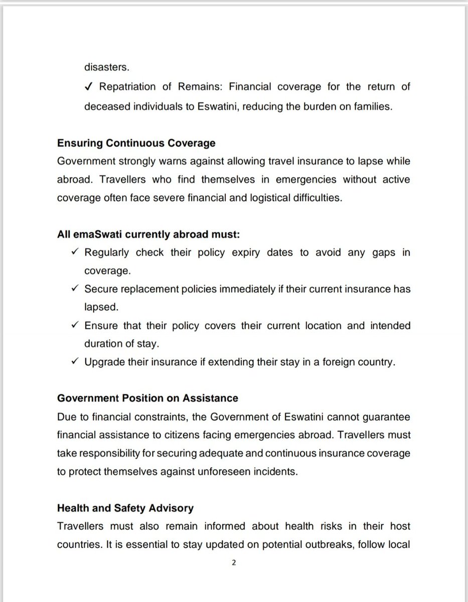 EswatiniGovern1's tweet photo. Government Statement: Travel advisory for emaSwati travellers and expatriates. https://t.co/kEiZWgxveY