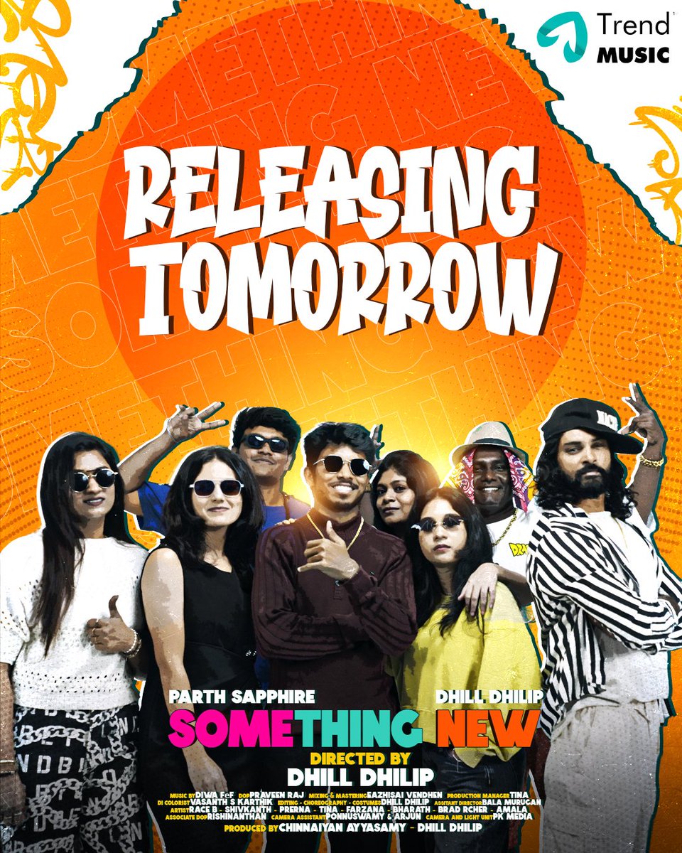 Something peppy 🎶 something trendy ↗️ get ready to groove ✨

Tomorrow’s the day ✨#SomethingNew 🎼Music Video Releasing Tomorrow !!

@dhilldalphaman <a href="/ChinnaBlr/">Chinnaiyan Ayyasamy</a> <a href="/praveenraj_dop/">praveenraj_dop</a> 
<a href="/eazhisaivendhan/">Eazhisaivendhan</a> #DiwaFeF #ParthSapphire 

#DhillDhilip #SomethingNewMusicVideo  #TrendMusic