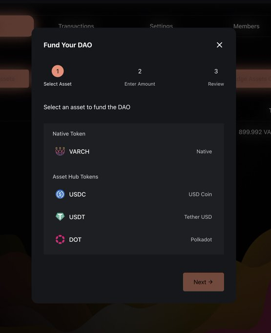 🚨 𝐏𝐨𝐥𝐤𝐚𝐝𝐨𝐭 𝐒𝐩𝐚𝐜𝐞 🚨 (@polkadotspace) on Twitter photo 🎉 <a href="/InvArchNetwork/">InvArch</a> now supports $USDC, $USDT, and $DOT, alongside $VARCH, for DAO treasury management!
🔹 Expanded Asset Support
🔹 Bridge & Deposit
🔹 Next-Level DAO Management
🔥 DAOs just got more powerful—manage assets seamlessly on #InvArch
⬇️Visit
invarch.network 🎉 <a href="/InvArchNetwork/">InvArch</a> now supports $USDC, $USDT, and $DOT, alongside $VARCH, for DAO treasury management!
🔹 Expanded Asset Support
🔹 Bridge & Deposit
🔹 Next-Level DAO Management
🔥 DAOs just got more powerful—manage assets seamlessly on #InvArch
⬇️Visit
invarch.network