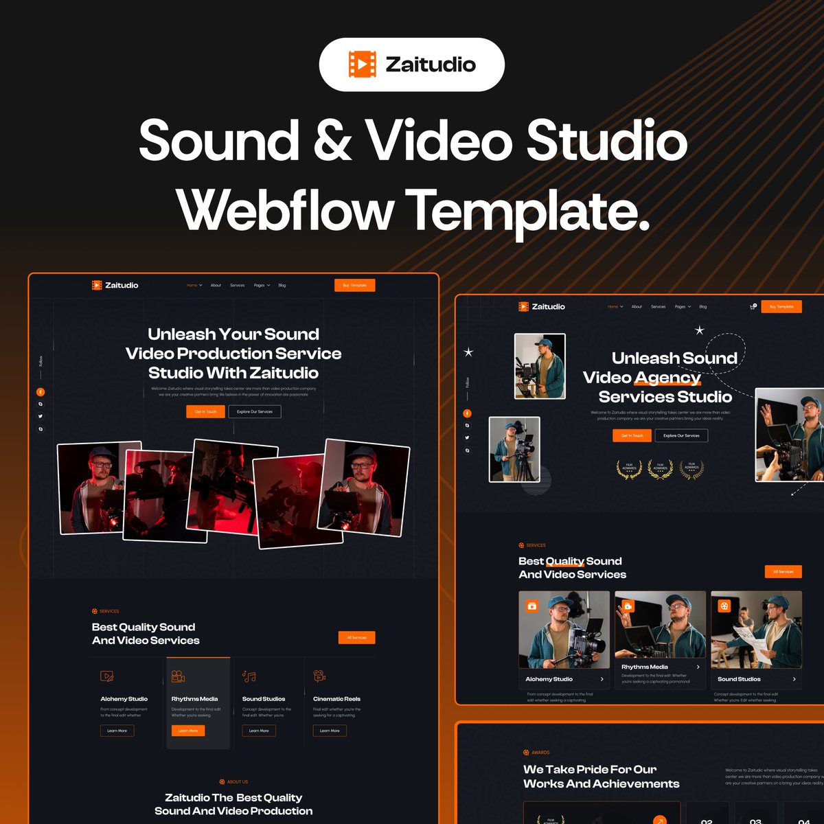 flowzaiofficial's tweet image. Videography @Webflow Template ✨
Zaitudio is your ultimate solution for building a stunning and professional online presence for your videography business.
#NoCodeDevelopment #UIUXDesign #Webflow
