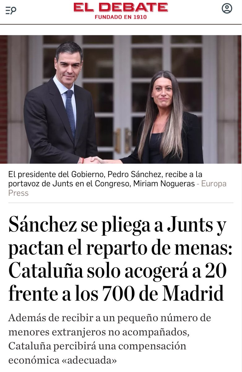 IdiazAyuso's tweet image. Ni Cataluña, ni Madrid, ni Canarias. 

No se puede fomentar la inmigración irregular masiva.

Este lamentable acuerdo se llevará a tribunales y a la UE, que ha de entender que la política migratoria de Sánchez es un lastre para todos: para España, para Europa, y para los mismos…