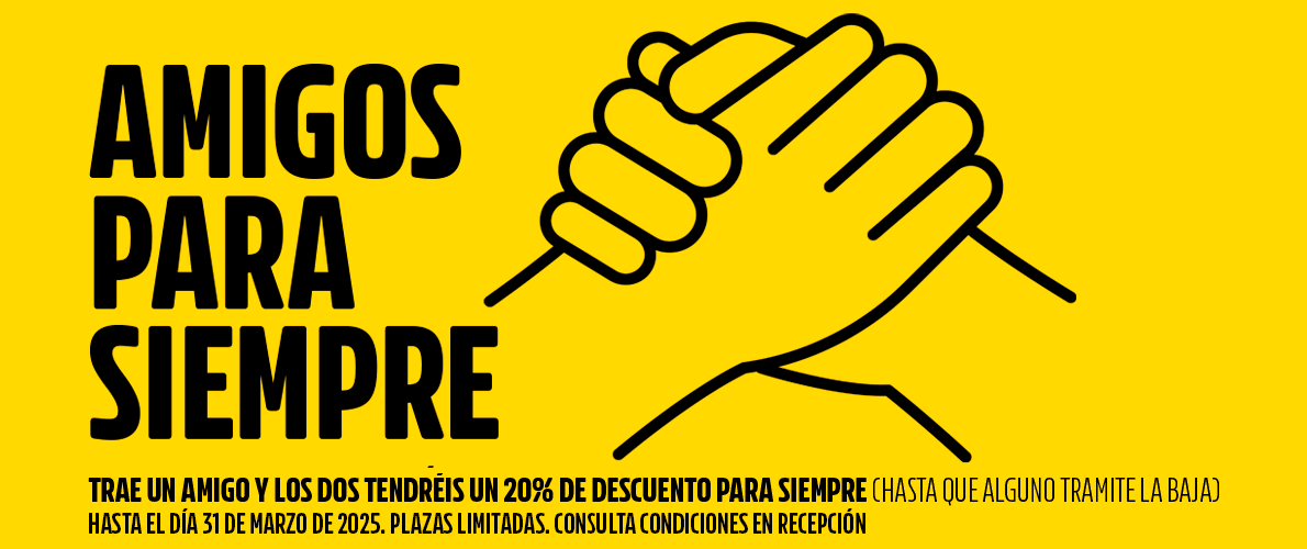 Vuelve a Supera la promoción amigos para siempre. La mejor. Trae un amigo al centro para que se abone y disfrutaréis los dos de un 20% de descuento en la cuota toda la vida mientras ambos sigáis apuntados. 

centrosupera.com/noticia/vuelve…