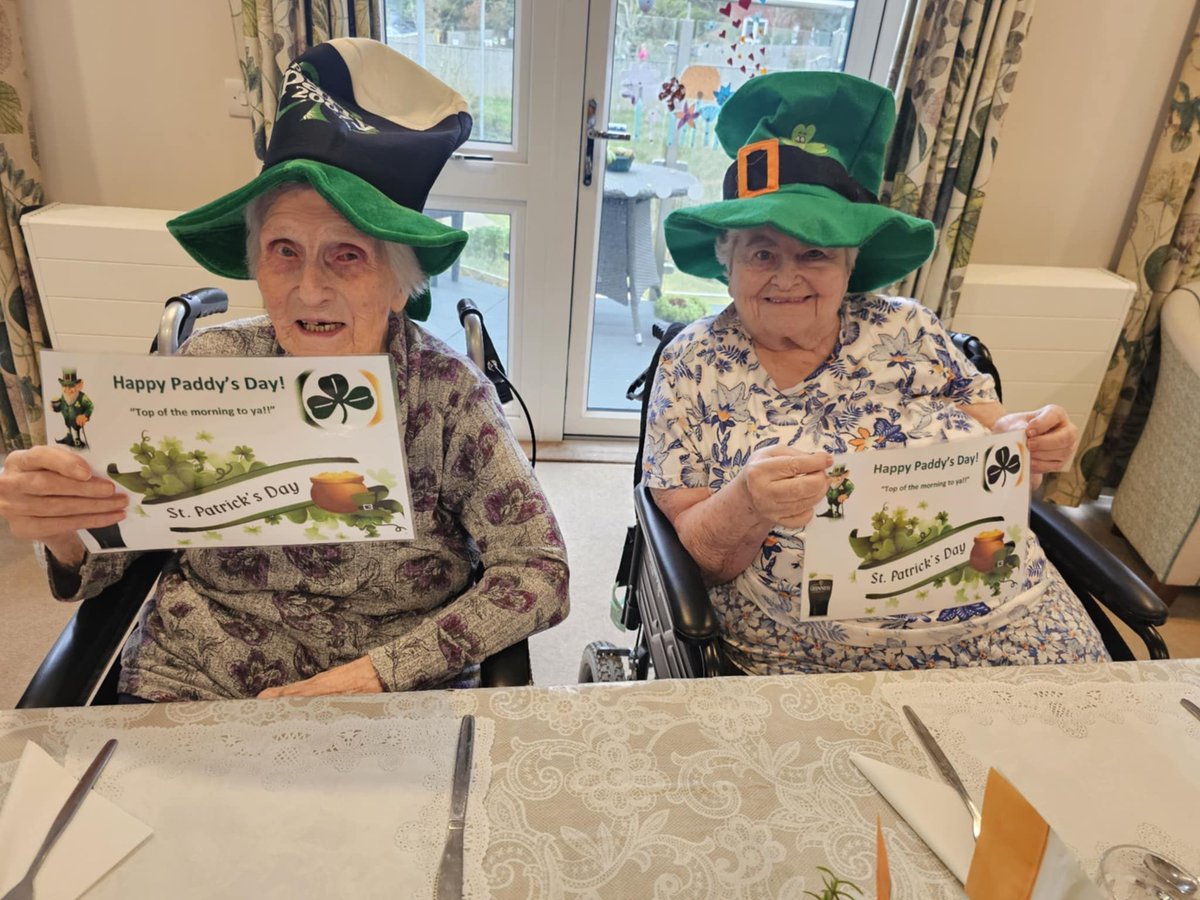 It was St Patrick's Day yesterday and our care homes had fun celebrating. Froxfield made shamrocks from buttons, Knightwood  enjoyed quizzing and Otterbourne Hill wore their leprechaun hats as they made fresh fruit salad for #Hydration&amp;NutritionWeek.