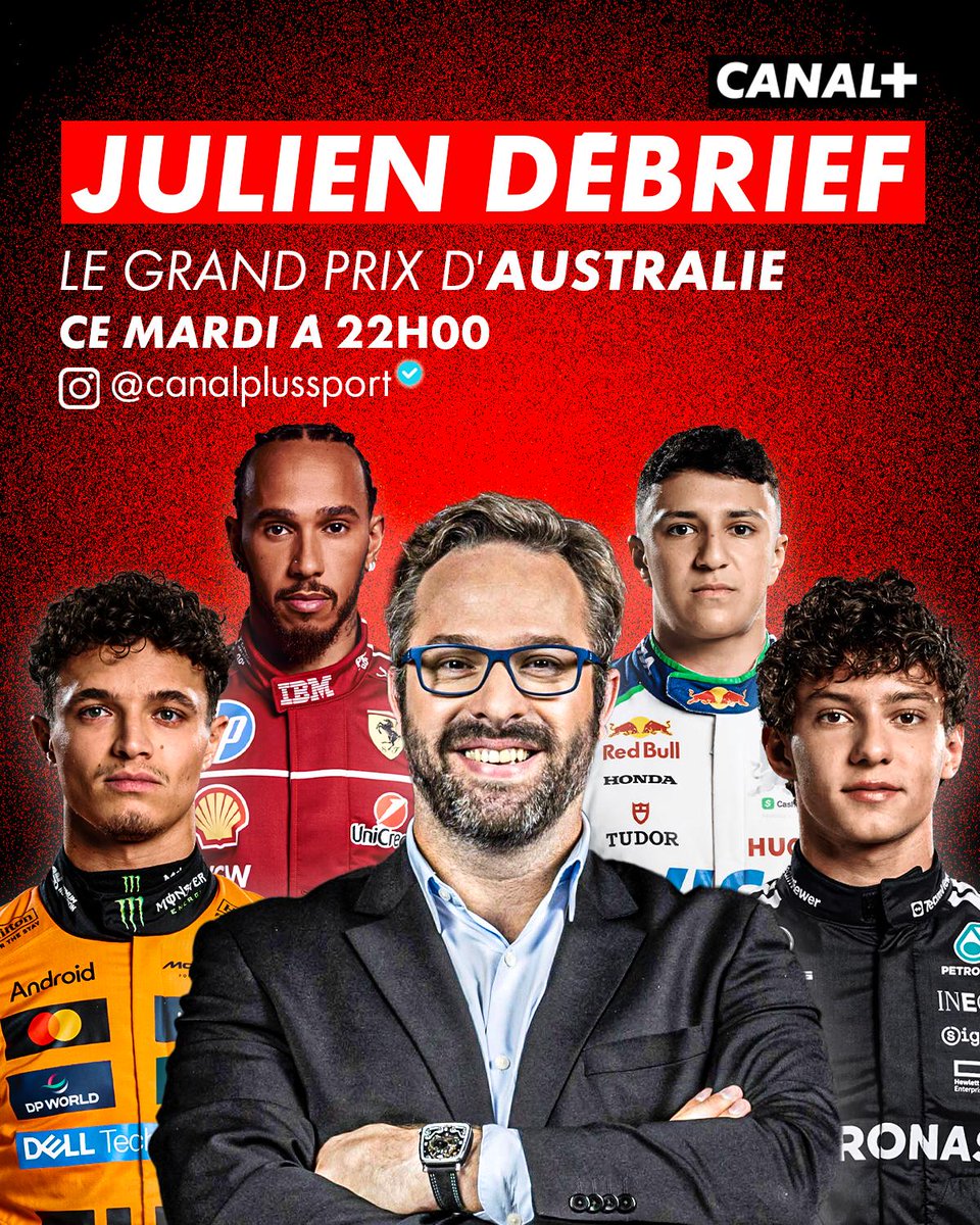 Julien FEBREAU (@julien_febreau) on Twitter photo 💥ALERTE DEBRIEF F1💥
Hâte de vous retrouver CE SOIR dès 22h sur le compte Instagram <a href="/CanalplusSport/">CANAL+ Sport</a> pour debriefer ensemble ce 1er Grand Prix #F1 de la saison en Australie !! 🏎️🏁🇦🇺
Je vous attends en LIVE pour vos questions et vos réactions !! 🗣️🎙️
À ce soir les ami(e)s !! 💥ALERTE DEBRIEF F1💥
Hâte de vous retrouver CE SOIR dès 22h sur le compte Instagram <a href="/CanalplusSport/">CANAL+ Sport</a> pour debriefer ensemble ce 1er Grand Prix #F1 de la saison en Australie !! 🏎️🏁🇦🇺
Je vous attends en LIVE pour vos questions et vos réactions !! 🗣️🎙️
À ce soir les ami(e)s !!