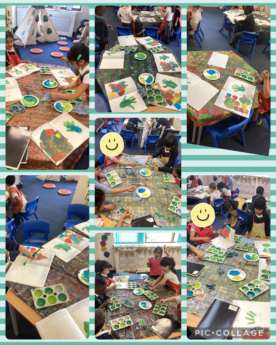 BPClass12's tweet photo. In Art we have been learning about colour mixing and making different shades. We experimented making different shades of green. 🎨🖌️ https://t.co/PWjRFuTzdY