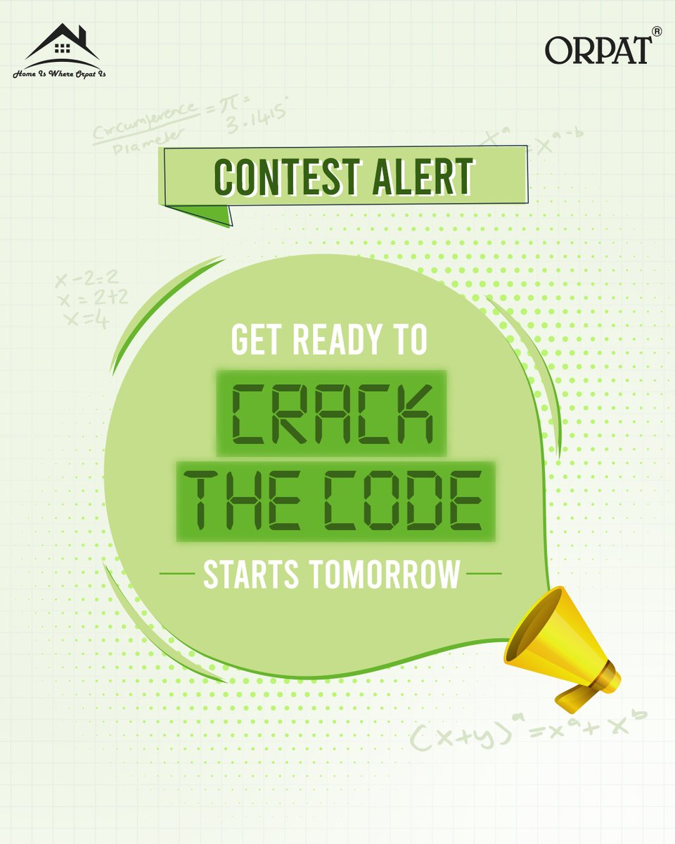 orpat_group's tweet image. 🔢 Contest Alert! 🔢
Are you ready to Crack the Code? 🧩💡 Put your number skills to the test and stand a chance to win exciting prizes! 🏆✨
📅 Starts Tomorrow! Stay tuned. 🔔
#CrackTheCode #ContestAlert #Orpat #BrainGame #MathChallenge #orpatcalculatorswordhacks