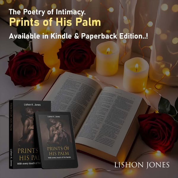 LishonKJones's tweet photo. Intimacy woven into words. Explore the depths of love in 'Prints of His Palm.'
https://t.co/MoAZTs9G8w
https://t.co/xDorgf3eTU
#IntimateMoments #PoetryOfLove #PrintsOfHisPalm #LishonKJones https://t.co/iK2PYcPnoN