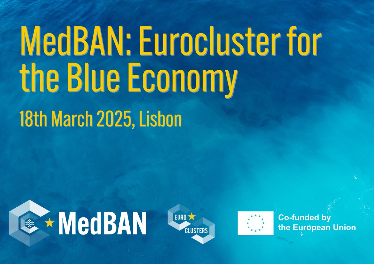 📢 Tune in now!
The #MedBAN Final Event: Eurocluster for the Blue Economy is live from #Lisbon!

🎥 Follow the stream to explore the latest trends, opportunities, and challenges shaping the future of sustainable maritime industries!

➡️ us06web.zoom.us/j/83816951003