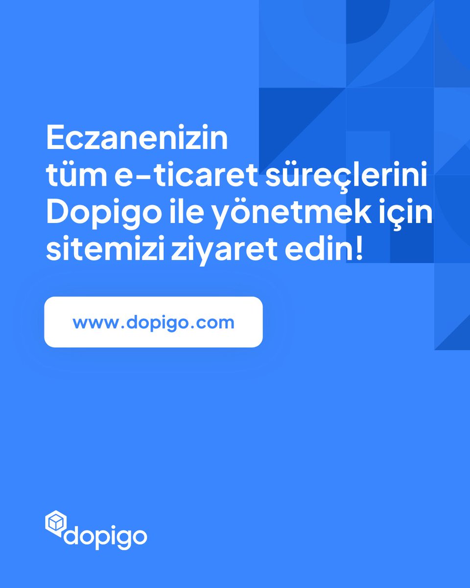 Eczacılar 💊 ve e-ticaret işletmeleri dikkat! 

Dopigo, Farmazon entegrasyonu ve daha fazlasıyla işlerinizi kolaylaştırıyor.👉

#Farmazon #Dopigo #Eczane #Eticaret #Entegrasyon #DijitalDönüşüm #Verimlilik #İşOrtaklığı #GİB #Fatura #Kargo #Lojistik