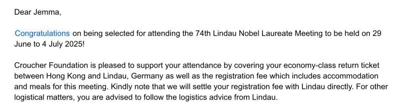 Jemma Arakelyan (@jarakelyan28092) on Twitter photo This truly feels like a dream come true. I will be attending the Lindau Meeting with #NobelPrize winners!
A huge thank you to my mentor <a href="/babak_phd/">Maria (Masha) Babak, PhD</a>, City University of Hong Kong and #theCroucherFoundation for making this possible! This truly feels like a dream come true. I will be attending the Lindau Meeting with #NobelPrize winners!
A huge thank you to my mentor <a href="/babak_phd/">Maria (Masha) Babak, PhD</a>, City University of Hong Kong and #theCroucherFoundation for making this possible!