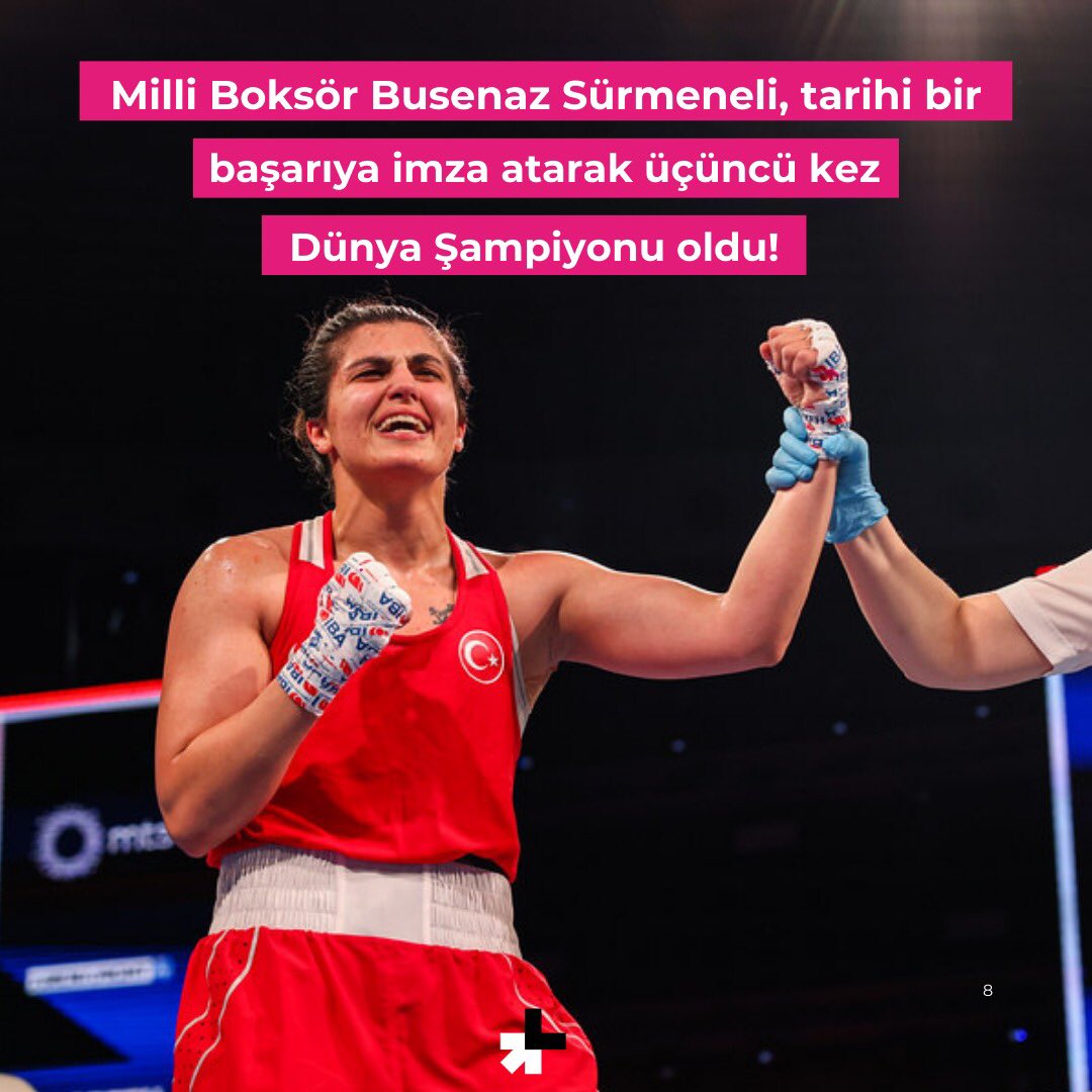 HeForShe Türkiye (@heforsheturkiye) on Twitter photo 🥊 Tarihi zafer! 🇹🇷✨
Fenerbahçeli milli boksörümüz Busenaz Sürmeneli, Sırbistan’da düzenlenen Büyük Kadınlar Dünya Şampiyonası’nda altın madalya kazanarak üçüncü kez Dünya Şampiyonu oldu! 🏆🔥
Tebrikler Busenaz! Seninle gurur duyuyoruz! 🇹🇷🥊
📷 <a href="/Fenerbahce/">Fenerbahçe SK</a> 🥊 Tarihi zafer! 🇹🇷✨
Fenerbahçeli milli boksörümüz Busenaz Sürmeneli, Sırbistan’da düzenlenen Büyük Kadınlar Dünya Şampiyonası’nda altın madalya kazanarak üçüncü kez Dünya Şampiyonu oldu! 🏆🔥
Tebrikler Busenaz! Seninle gurur duyuyoruz! 🇹🇷🥊
📷 <a href="/Fenerbahce/">Fenerbahçe SK</a>