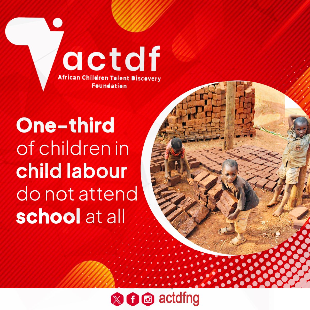 actdfng's tweet photo. Child labour affects millions of children worldwide, depriving them of their childhood, education, and future. 
It’s a practice that perpetuates poverty, inequality, and social injustice.
Let us join the Fight against child labour!
#endchildlabour https://t.co/hHreC3490G