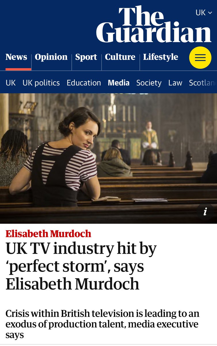 The UK TV industry is facing a ‘perfect storm’ that threatens the future of British storytelling, warns Elisabeth Murdoch. With broadcasters focusing on dramas with international appeal, British stories from all corners of the UK are struggling to be told. Many experienced