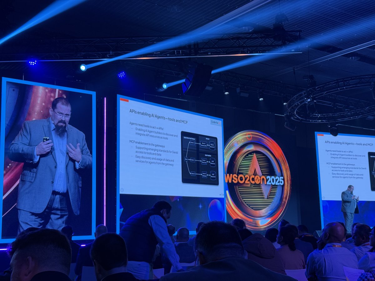 wso2apiplatform's tweet photo. 🚩 More WSO2 API Manager updates from @Work_ChrisDavey about #AI-driven support for #API design, specification generation, API discovery with personalized recommendations to maximize reuse, natural language-based API testing for effortless interaction and more!

#wso2con2025 https://t.co/P6SupuDroN