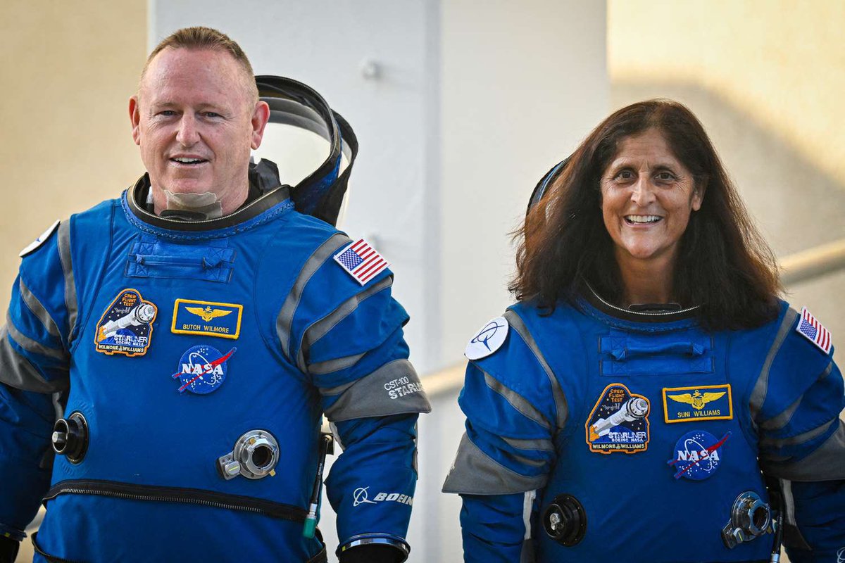 PopBase's tweet photo. The two astronauts that have been in Space for 9 months have finally begun their 17-hour descent to Earth.

Their mission was originally set to last 8-10 days, but was extended due to their Boeing flight capsule experiencing issues. https://t.co/r40OFGMl38