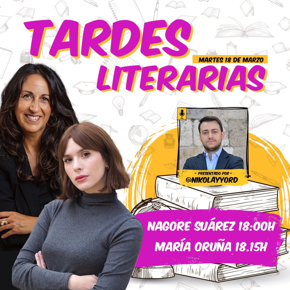 Hoy tenemos #TardesLiterarias

A las 18:00h. tendremos la oportunidad de charlar con <a href="/NagoreSuarez/">Nagore Suárez</a> sobre “Lo que habita en los sueños”

Y a partir de las 18:15h. hablaremos con <a href="/maria_oruna/">María Oruña</a> sobre “El albatros negro”.

¡No os lo podéis perder!  

👉 instagram.com/leerhacecrecer