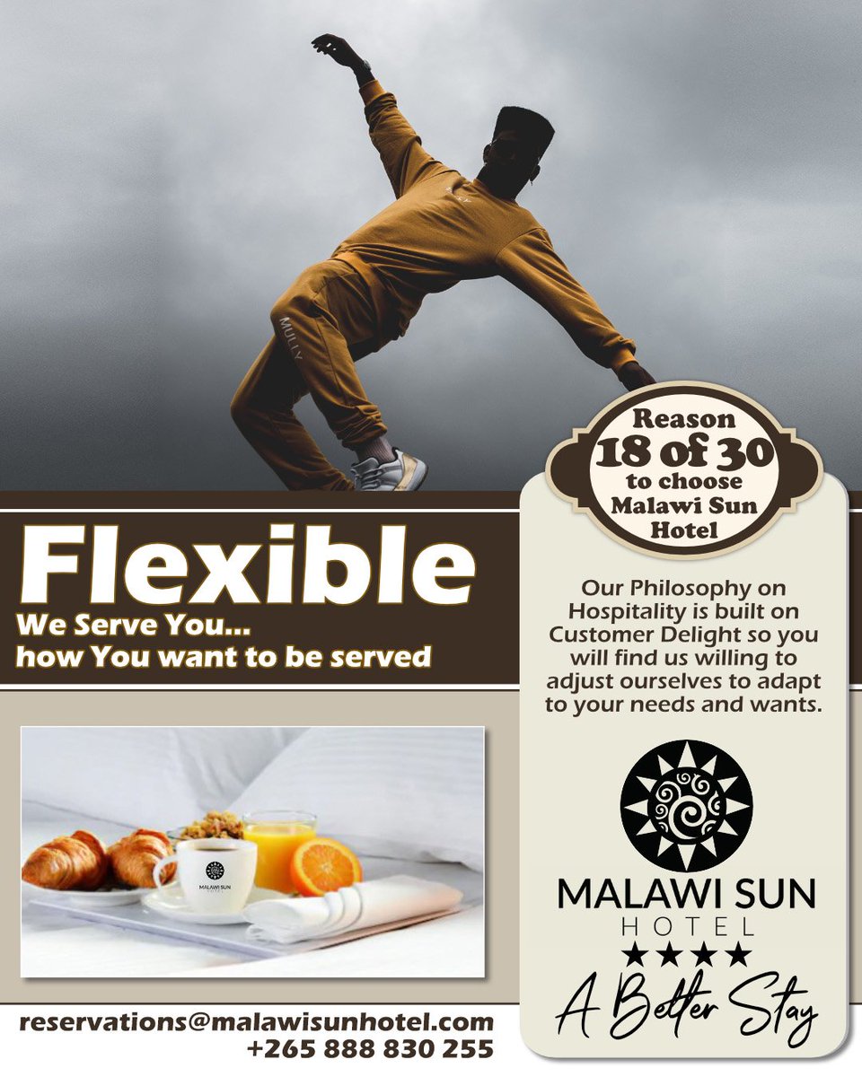 Reason 18 of 30 to choose Malawi Sun Hotel and Conference Centre😊