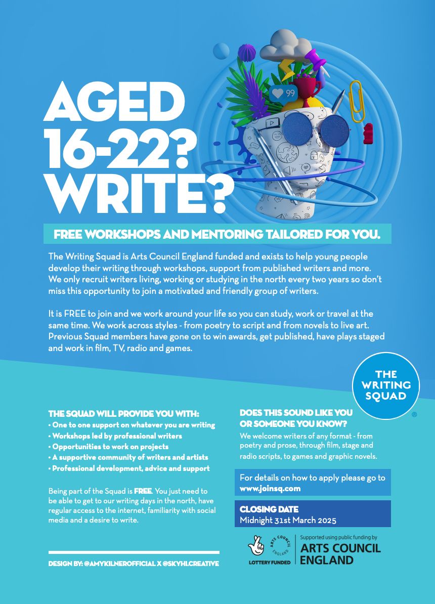 National Poetry Day (@poetrydayuk) on Twitter photo Write? Aged 16-22? Live work or study in the north of England. The Writing Squad is recruiting! Details here! writingsquad.com/join-the-squad/
<a href="/thewritingsquad/">The Writing Squad</a> Write? Aged 16-22? Live work or study in the north of England. The Writing Squad is recruiting! Details here! writingsquad.com/join-the-squad/
<a href="/thewritingsquad/">The Writing Squad</a>
