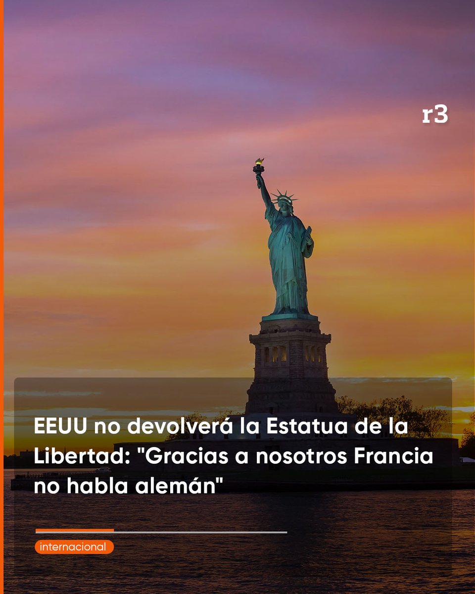 Rosariotres's tweet photo. 🗽  La Casa Blanca descartó por completo la posibilidad de devolver la Estatua de la Libertad a Francia, luego del pedido del diputado francés Patrick Vignal. "Por supuesto que no", respondió la portavoz Karoline Leavitt.

https://t.co/DG2HtGQbOE
#rosario3 https://t.co/4K7SfhHnd4