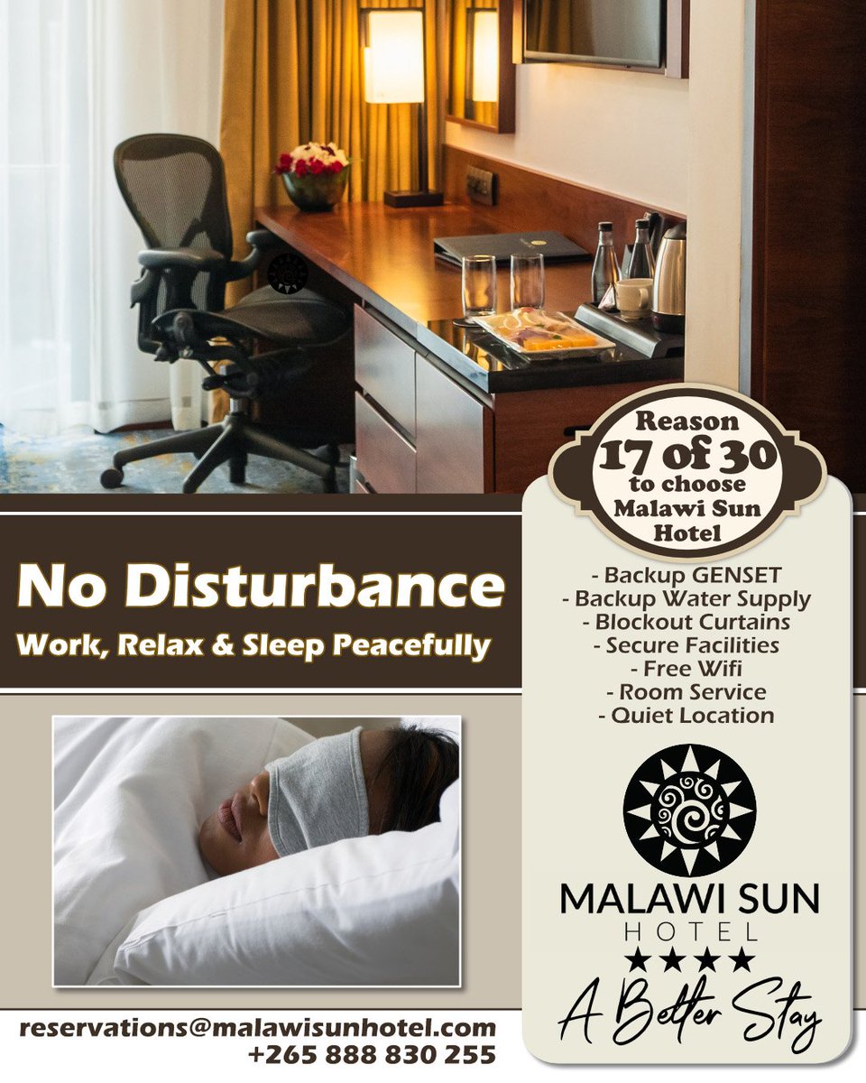Reason 17 of 30 to choose Malawi Sun Hotel and Conference Centre😊