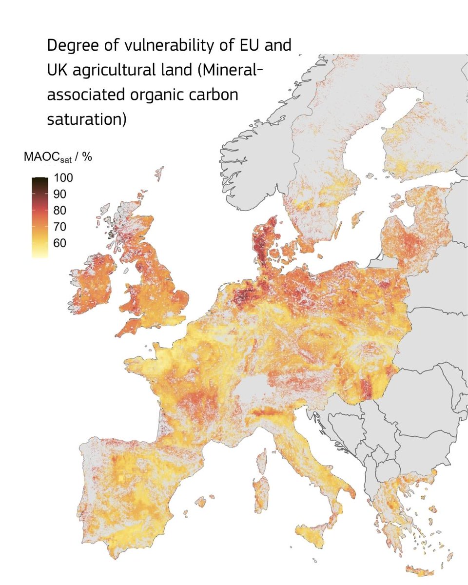 Panos Panagos (@panospanagos33) on Twitter photo Soil organic carbon is at risk in a large part of European🇪🇺 agricultural 🧑🌾🌱🌿 land. The topsoil organic carbon pool is at high risk in 43 to 83 million hectares of EU and UK. A new study published by <a href="/EU_ScienceHub/">EU_ScienceHub</a> in <a href="/NatureComms/">Nature Communications</a> . nature.com/articles/s4146… Soil organic carbon is at risk in a large part of European🇪🇺 agricultural 🧑🌾🌱🌿 land. The topsoil organic carbon pool is at high risk in 43 to 83 million hectares of EU and UK. A new study published by <a href="/EU_ScienceHub/">EU_ScienceHub</a> in <a href="/NatureComms/">Nature Communications</a> . nature.com/articles/s4146…