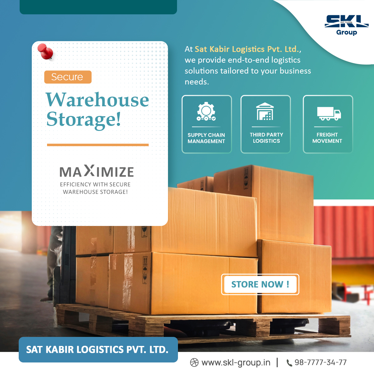 SKL_logistics's tweet image. At Sat Kabir Logistics Pvt. Ltd., we provide end-to-end logistics solutions tailored to your business needs.

✅ Supply Chain Management
✅ Third Party Logistics
✅ Freight Movement

Store Now 👇
98-7777-34-77

#perpalletsolution #WarehouseSolutions #LogisticsSolutions