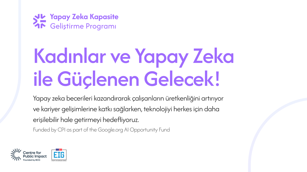 eig_ist's tweet photo. 🚀 Yapay zeka becerileriyle kariyerini geliştirmeye hazır mısın? Verimliliği artırıyor ve teknoloji dünyasında kariyer gelişimini destekliyoruz. 💼👩‍💻

Üretim ve lojistikte dijital dönüşümle iş dünyasının geleceğini birlikte şekillendirelim!

📅 Yakında başlıyoruz. Güncellemeler için takipte kal! 🎓🤖

#AITraining #WomenInTech #DigitalTransformation #FutureOfWork #ProductivityBoost #TechForGood #AIForIndustry #Upskilling #WorkforceDevelopment #Empowerment #STEMLeadership #TechCareers #AIRevolution #CareerGrowth #LeadershipInTech #GeleceğeHazır #AIEğitimi #KadınGücü #DijitalDönüşüm #İşinGeleceği #VerimlilikArtışı #Teknolojiİçinİyilik #YapayZekaİçinSanayi #BecerilerinGelişimi #İşGücüGelişimi