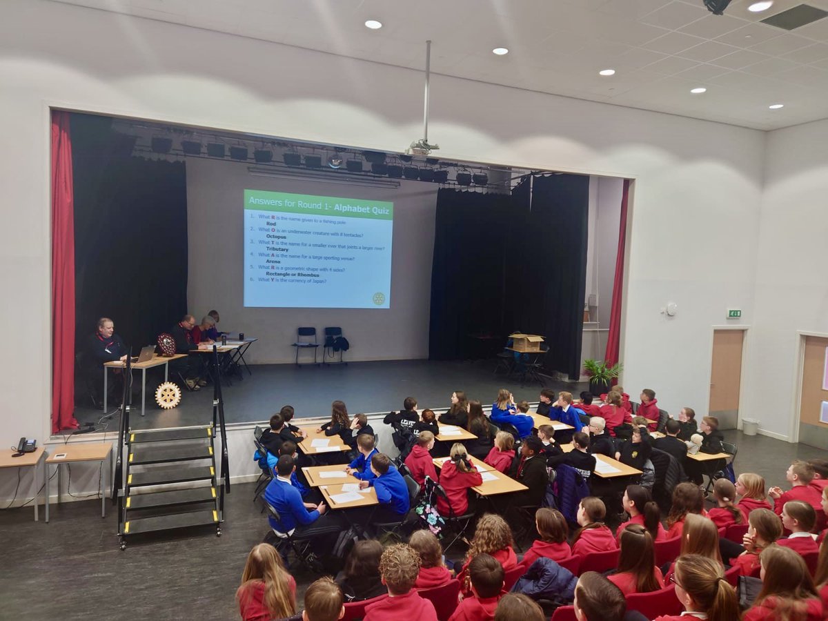 PortyAcad's tweet image. Delighted to welcome all our Cluster P7s for our @RotaryGBI Quiz Club Final. Their first opportunity to meet with other P7s from across the area in the Academy, and to support one another. Best wishes to all competing Teams, we know you have worked hard. #ReadyForLearning 👍