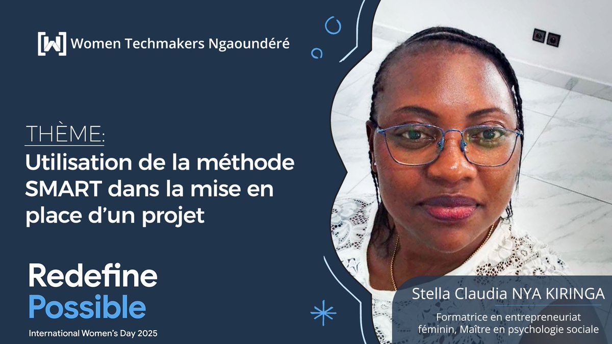 WTMndere's tweet image. Rejoins NYA KIRINGA Stella le 22 mars 2025 pour découvrir la méthode SMART et apprendre à l’appliquer concrètement afin de réaliser tes projets!
📍 Inscris-toi ici:gdg.community.dev/events/details…
Pour le hackathon spécial IWD2025 ici : forms.gle/wB1aypQY8ZuE9w…
#ObjectifsSMART #IWD2025