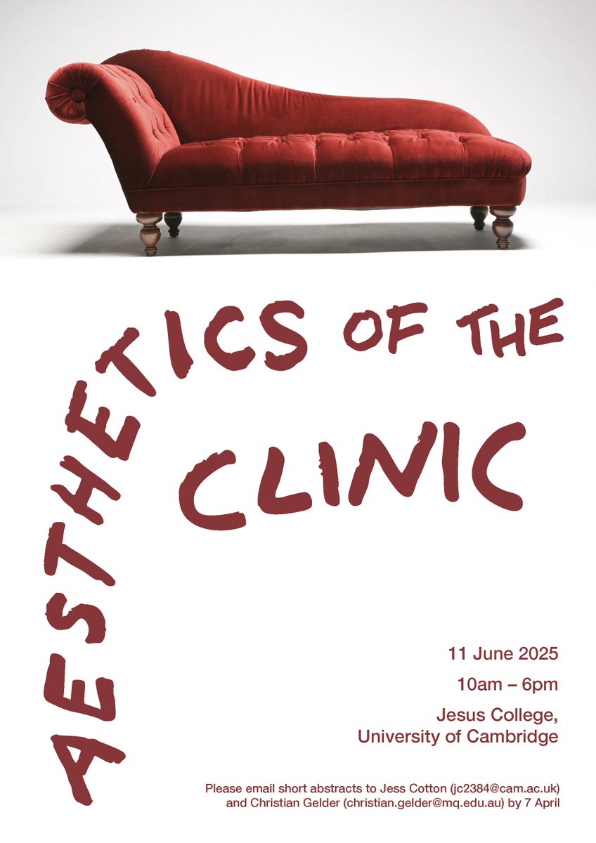 Jess Cotton (@jesslcotton) on Twitter photo In June, Christian Gelder (<a href="/GelderChristian/">Christian Gelder</a>) and I are organising a symposium on the representations and transformations of psychoanalytic and psychiatric space <a href="/JesusCollegeCam/">Jesus College</a>. Join us! In June, Christian Gelder (<a href="/GelderChristian/">Christian Gelder</a>) and I are organising a symposium on the representations and transformations of psychoanalytic and psychiatric space <a href="/JesusCollegeCam/">Jesus College</a>. Join us!