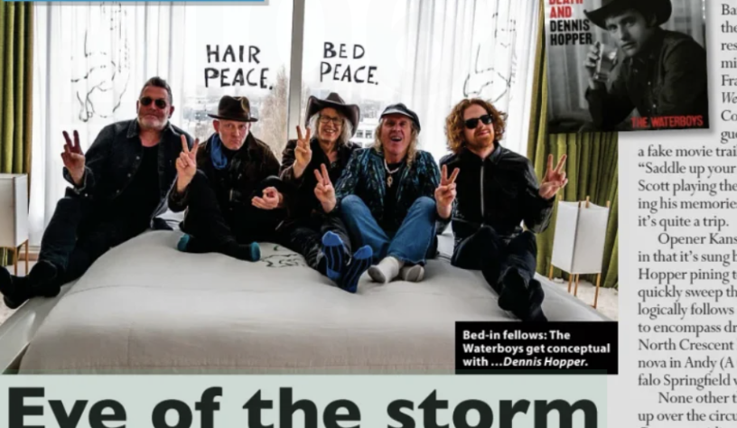 MickPuck's tweet photo. I love love love the choice of Waterboys picture accompanying @MOJOmagazine's ace review of Life, Death And Dennis Hopper. Shot in the very room where John&amp;Yoko's Amsterdam bed-in took place (pic by Annie Atlasman). https://t.co/wixsQ6cY8P