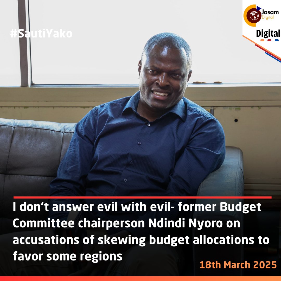 JasamCompany's tweet photo. I don’t answer evil with evil- former Budget Committee chairperson Ndindi Nyoro on accusations of skewing budget allocations to favor some regions

#Ndindinyoro #Texas #Vietnam #vietnamese #Nduta #samrockwell #chiefofstaff #UhuruKenyatta #nadiedicenada #TrendingNow https://t.co/E17nctTzxP