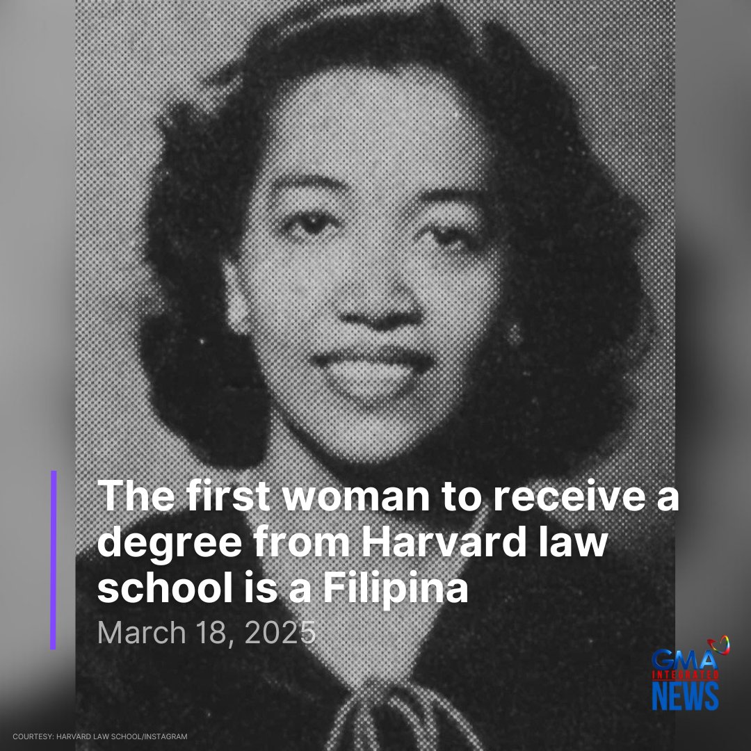 gmanews's tweet photo. The first woman to receive a degree from the Harvard Law School (HLS) is a Filipina.

On Instagram, the prestigious law school revealed Erlinda Arce Ignacio Espiritu received her degree from HLS in 1951.

Read more:
https://t.co/Jgbw5ib9A2 https://t.co/lj3psQQOwL