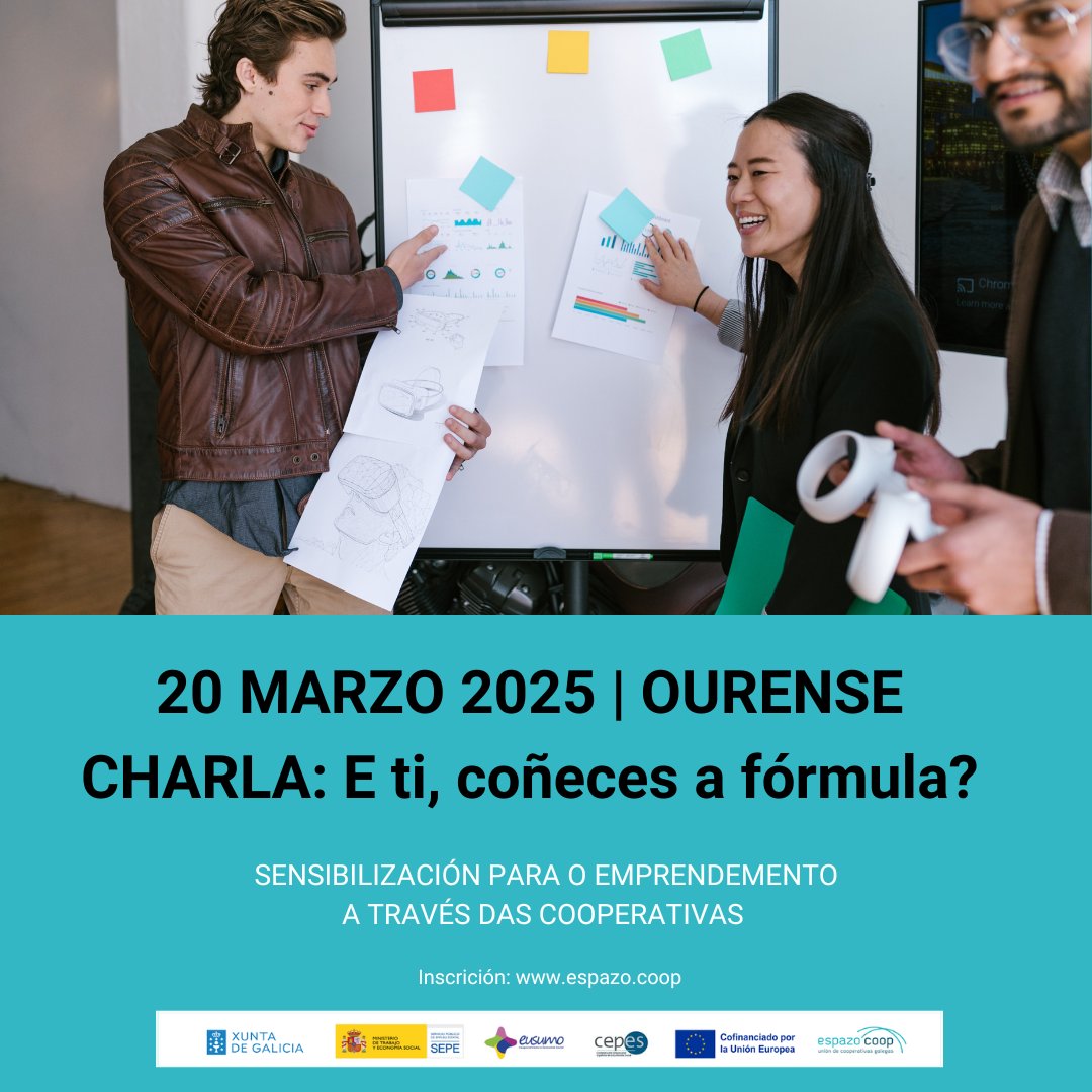 Espazocoop (@unionespazocoop) on Twitter photo Últimos días❗️Organizamos esta charla en #Ourense para divulgar as claves do #emprendemento en #cooperativa
> 20/03, de 11 a 13.30 h.
> Na sede da Confederación Empresarial de Ourense
+ Info: wp.me/p8lGby-bjD
✍ Inscrición: n9.cl/6fo9m
<a href="/eusumogal/">Eusumo Economía Social de Galicia</a> Últimos días❗️Organizamos esta charla en #Ourense para divulgar as claves do #emprendemento en #cooperativa
> 20/03, de 11 a 13.30 h.
> Na sede da Confederación Empresarial de Ourense
+ Info: wp.me/p8lGby-bjD
✍ Inscrición: n9.cl/6fo9m
<a href="/eusumogal/">Eusumo Economía Social de Galicia</a>