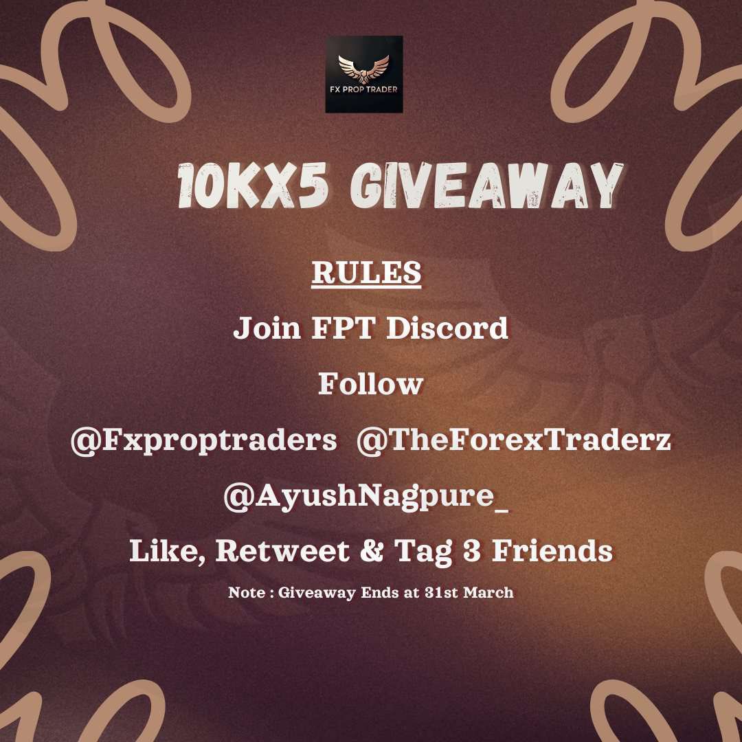 ⚡️FREE PROP CHALLENGE GIVEAWAY! ⚡️

🎯5 lucky traders will win $10K funded accounts!

How to enter:
✔️Follow <a href="/FxPropTraders/">Fx Prop Traders</a> <a href="/TheForexTraderz/">The Forex Trader</a> @AyushNagpure_ 
✔️Like + Repost
✔️Tag 3 traders
✔️Join discord.gg/wBWPrJhN

No catch. No fees. Just FREE funding. Winners in 12 Days.