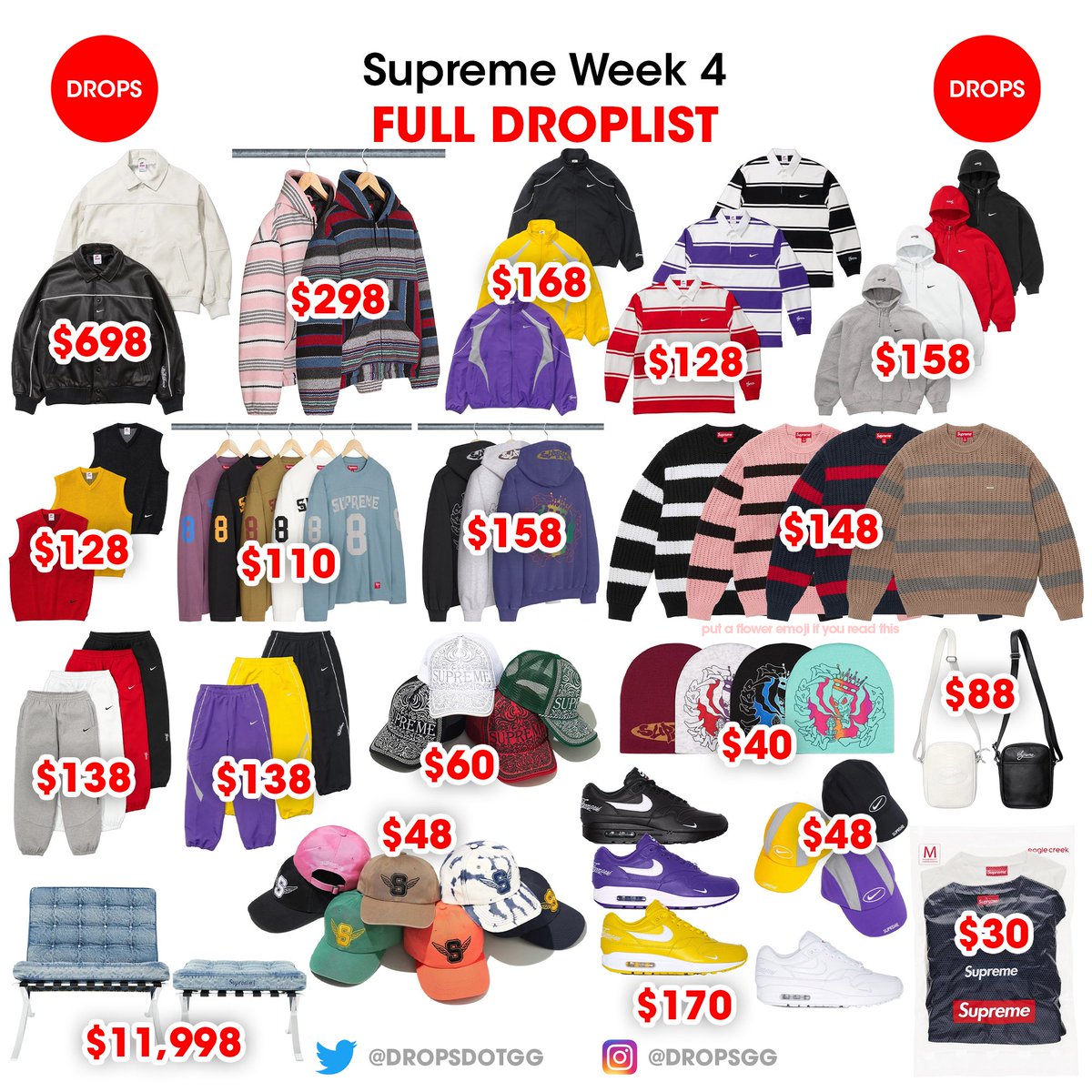 Supreme Week 4 - Full Droplist & Retail Prices 🔥 What are you