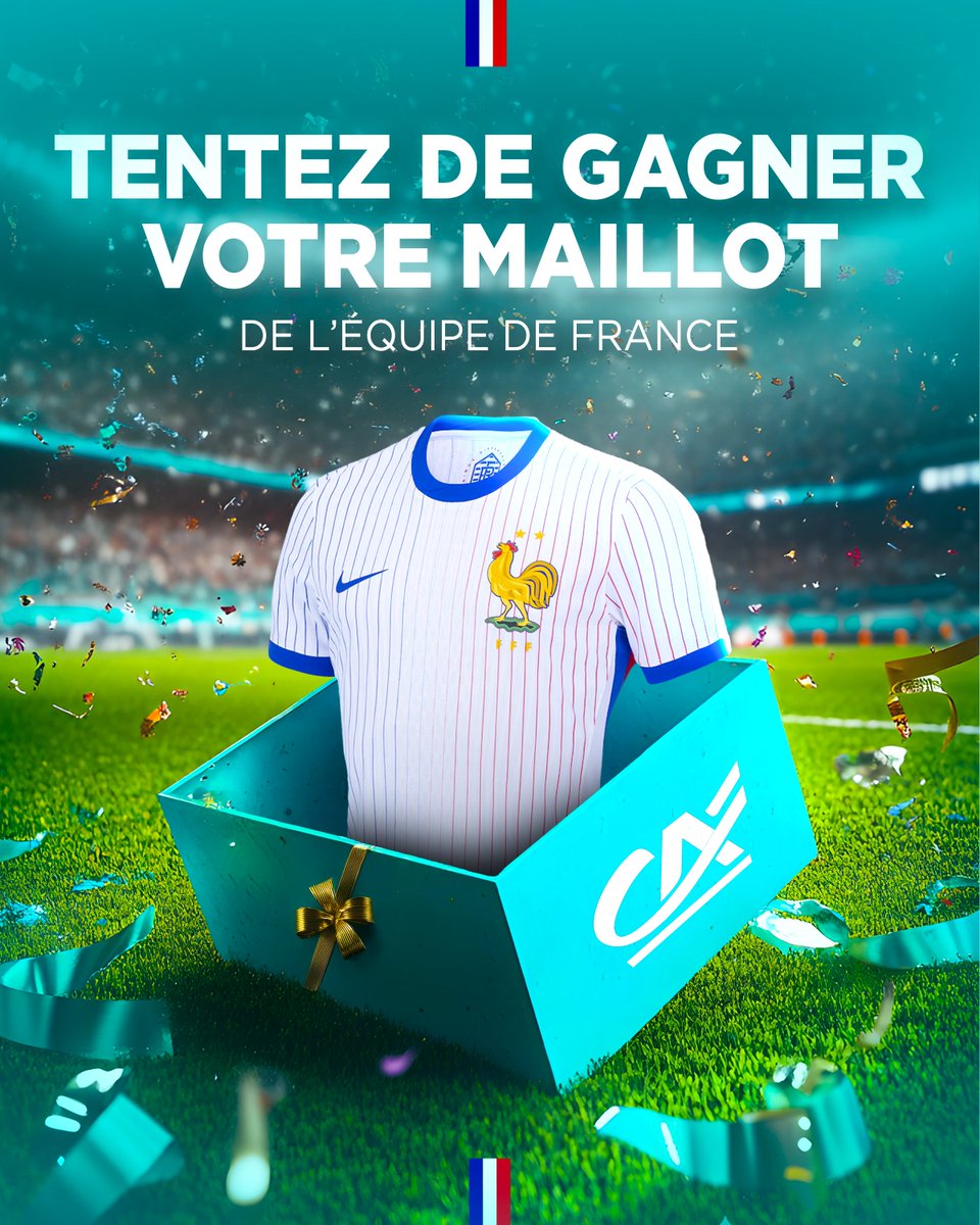 OnaTousunCôtéFoot ⚽️ (@tousuncotefoot) on Twitter photo 𝗔̀ 𝗚𝗔𝗚𝗡𝗘𝗥 : le maillot extérieur de l’Équipe de France ! 🇫🇷🎁
𝘗𝘰𝘶𝘳 𝘫𝘰𝘶𝘦𝘳 :
🔁 𝗥𝗧 + 𝗙𝗢𝗟𝗟𝗢𝗪 <a href="/tousuncotefoot/">OnaTousunCôtéFoot ⚽️</a>
🖊️ Indique ta taille de maillot 𝗲𝗻 𝗰𝗼𝗺𝗺𝗲𝗻𝘁𝗮𝗶𝗿𝗲.
🍀 Tirage au sort le 24 mars 𝗔̀ 𝗚𝗔𝗚𝗡𝗘𝗥 : le maillot extérieur de l’Équipe de France ! 🇫🇷🎁
𝘗𝘰𝘶𝘳 𝘫𝘰𝘶𝘦𝘳 :
🔁 𝗥𝗧 + 𝗙𝗢𝗟𝗟𝗢𝗪 <a href="/tousuncotefoot/">OnaTousunCôtéFoot ⚽️</a>
🖊️ Indique ta taille de maillot 𝗲𝗻 𝗰𝗼𝗺𝗺𝗲𝗻𝘁𝗮𝗶𝗿𝗲.
🍀 Tirage au sort le 24 mars