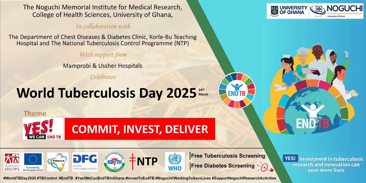 Kickstarting the #WorldTBDay2025 celebrations with a free TB and diabetes screening at Chorkor Galilee, Accra, Ghana! 🇬🇭

Join us in raising awareness and promoting early detection!🥳🥳🩻👩‍⚕️