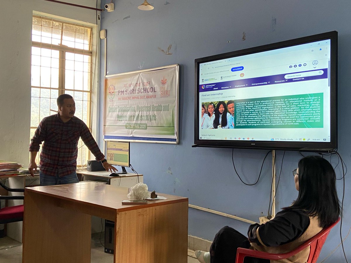 Advancing North East conducted a career mentoring session at JNV Imphal East for higher secondary students, guiding them toward informed career choices.