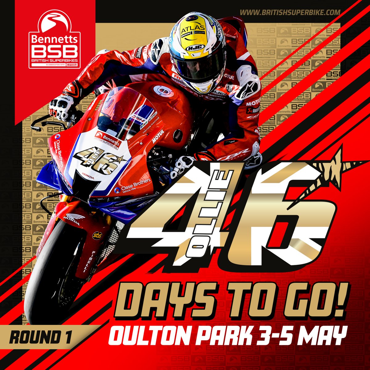 Bennetts British Superbike Championship (@officialbsb) on Twitter photo It's <a href="/tommybridewell/">Tommy Bridewell</a> and <a href="/HondaRacingUK/">Honda Racing UK</a> day in the round one countdown!
46 days until <a href="/bennetts_bike/">Bennetts</a> BSB is back at <a href="/Oulton_Park/">Oulton Park</a> for the opening round of the season!
🎟️ bit.ly/2025-OultonPar… It's <a href="/tommybridewell/">Tommy Bridewell</a> and <a href="/HondaRacingUK/">Honda Racing UK</a> day in the round one countdown!
46 days until <a href="/bennetts_bike/">Bennetts</a> BSB is back at <a href="/Oulton_Park/">Oulton Park</a> for the opening round of the season!
🎟️ bit.ly/2025-OultonPar…